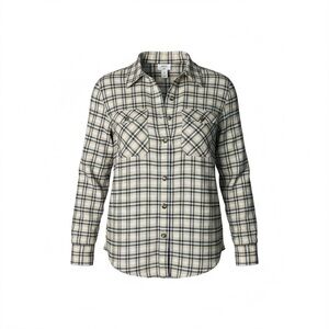 68. Japna Plaid Collection Button Down 100% Cotton Flannel Shirt Size L